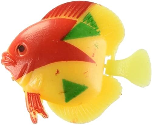 EuısdanAA 3 Parça Plastik Yüzen Balık Akvaryum Dekor, Sarı / Kırmızı(Acuario de peces flotantes de plástico de 3 piezas D & eacute;