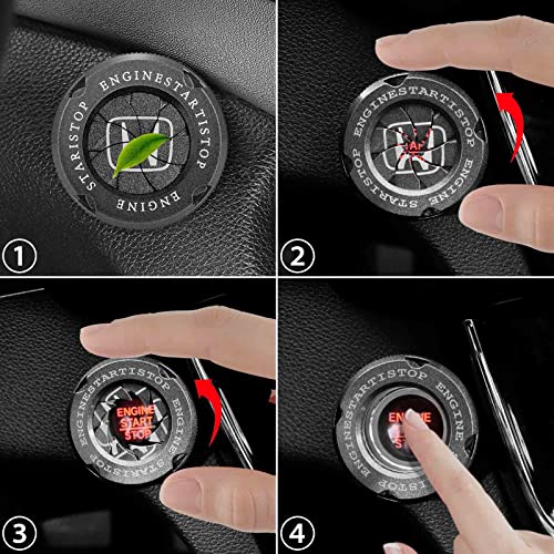 Araba Motoru Ateşleme Start Stop düğme kapağı Spin Evrensel Anti Scratch Dekoratif Çıkartmalar Push Start düğme halkası Araba