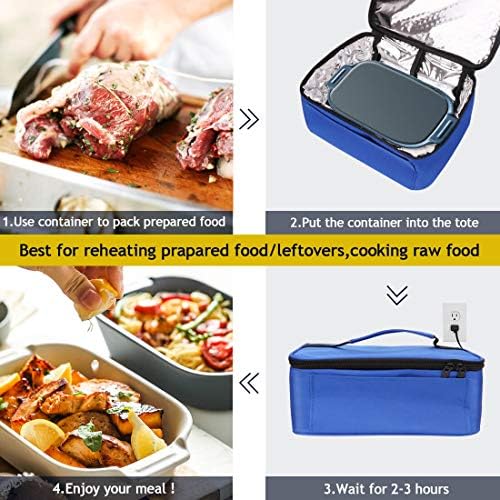 Taşınabilir gıda ısıtıcı ısıtmalı öğle yemeği kutuları Mini fırın kişisel mikrodalga Tote hazırlanan yemekler yeniden ısıtma