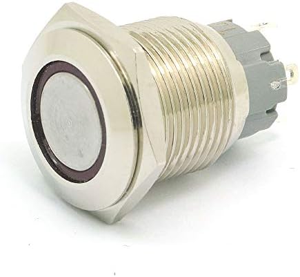 WİNGONEER 2psc 16mm 10A Anlık Anahtarı Push Button Anahtarı 12 V DC Melek Göz LED Su Geçirmez Paslanmaz Çelik Yuvarlak Llight
