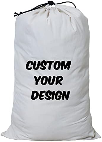 Muka Kişiselleştirilmiş Tuval Çamaşır Torbası Ekstra Büyük Silindir Çanta İpli Pamuk Çanta Beige - 1 Pack-29 x 47
