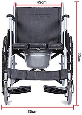 ChenCheng Tekerlekli Sandalye, Çelik Boru Yaşlı Engelli Manuel Tekerlekli Sandalye Koltuklu, Hafif Katlanır Taşınabilir Seyahat