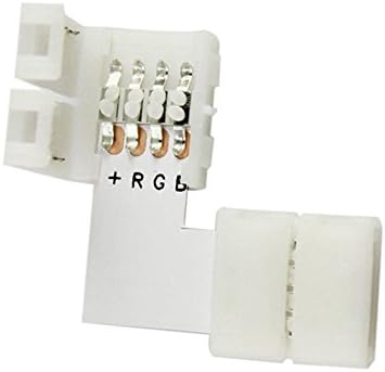 10 adet L Şekli 4 Pin Konnektör 10mm için 5050/3528 RGB 4 iletken hızlı Splitter sağ açı köşe bağlayıcı klip için LED şerit ışık