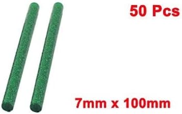 EuısdanAA 7mm x 100mm Koyu Yeşil Glitter Elektrikli Sıcak Eriyik Tabancası çubuk tutkal 50 Adet(7mm x 100mm, renk verde oscuro,