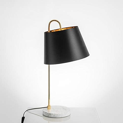 WAJklj Modern Minimalist Kaplama Altın Ferforje Masa Lambası İskandinav Yaratıcı Siyah Bez Yatak Odası Başucu Dekorasyon E27