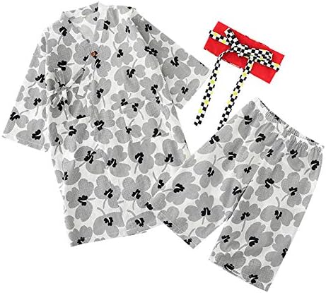 Phoenix Wonder Japon Tarzı Dar, Sonbahar ve Kış Pamuk Kimono Pijama Takım Sabahlık Seti, 3