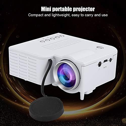 Mini Taşınabilir Projektör, Full HD 1080P Minyatür Projektör, Film Projektörü Video Projektörü, Alüminyum Radyatörlü, AV / USB