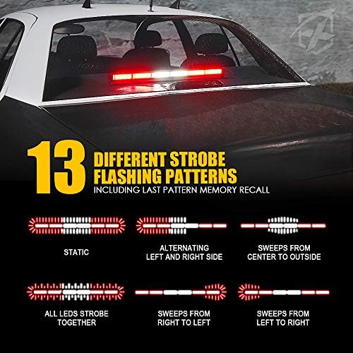 Xprite 27 İnç 24 LED Strobe Acil Trafik Danışmanı uyarı ışık çubuğu w/ İtfaiyeci Araçlar Kamyonlar Arabalar için 13 Yanıp Sönen