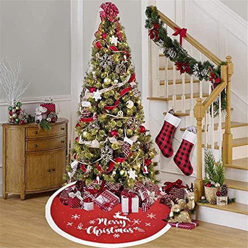 BYMWY Büyük 48 İnç Noel Ağacı Etek ile Çorap Kiti Nakış Örgü Kar Çiçek Elbise Ev Dekorasyon (Renk: Bir, Boyutu: 48 inç)