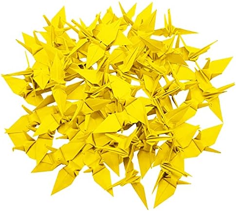 100 Origami Kağıt Vinç Çift Taraflı Renkli Kağıt Origami Vinç Düğün Dekor için 7.62 cm 3 inç Origamipolly (S01 3 Sundance)