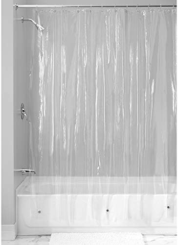 ıDesign Vinil Duş Perdesi, Ana Banyo için Mıknatıslı Su İtici Banyo Astarı, Çocuk Banyosu, Misafir Banyosu, 72 x 72, Şeffaf