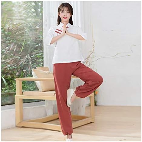 ZHANGNA Tai Chi Üniforma Seti Kung Fu Giyim Tang Takım Elbise, Tai Chi Giyim Yoga Giyim Takım Elbise Pamuk ve Keten Çin Tang