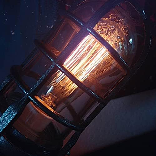 KongLchonyin Steampunk roket lamba, Simülasyon alev LED ampuller ışıkları ile Steampunk lamba, LED Retro lamba endüstriyel masa