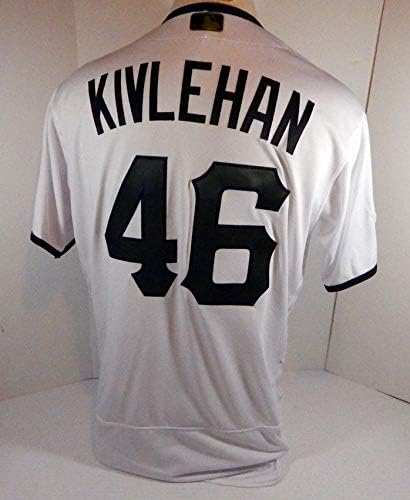 2019 Pittsburgh Pirates Patrick Kivlehan 46 Oyun Yayınlanan Beyaz Jersey Anıt D-Oyun Kullanılan MLB Formaları