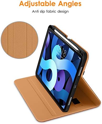 DTTO ile Uyumlu iPad Hava 4 Kılıf, Premium Deri İş Folio Standı Kapak ile Dahili Apple Kalemlik-Çoklu Görüş Açıları için iPad