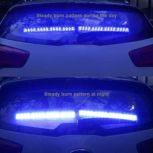 2 in 1 Mavi Acil Yanıp Sönen LED Trafik Danışmanı çakarlı lamba Bar Gönüllü İtfaiyeci EMT Kolluk Araçlar Kamyonlar POV İç Güvenlik