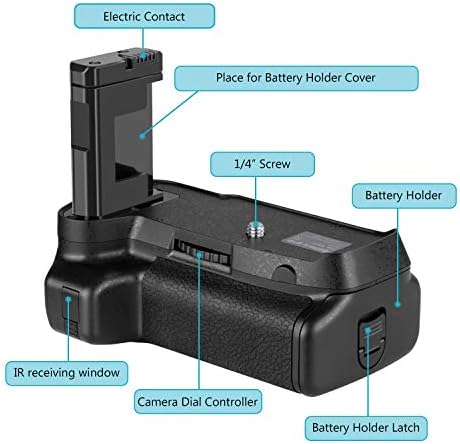 Nikon D3400 DSLR Kamera için Neewer Battery Grip Dikey Deklanşör Düğmesi Bir veya İki EN-EL14a Pil ile Çalışmak (NW-D3400)