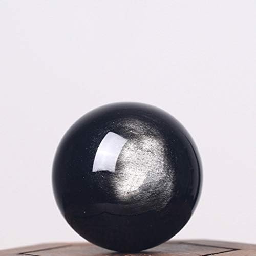 Kristal Top Siyah Obsidyen Kristal Süsler Standı ile Feng Shui Kehanet Kristal Top Şanslı Transferi Ofis Masaüstü Süsler Dekoratif