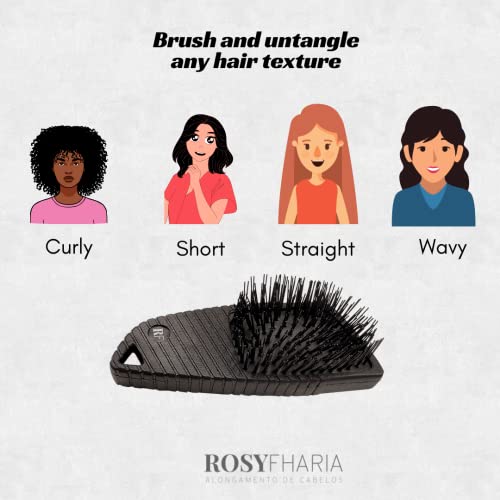 RosyFharia tarafından Saç Uzantıları için Seyahat Saç Fırçası / Taşıma Çantası ile | Mega Saç | Yumuşak Kıllar | Antistatik |