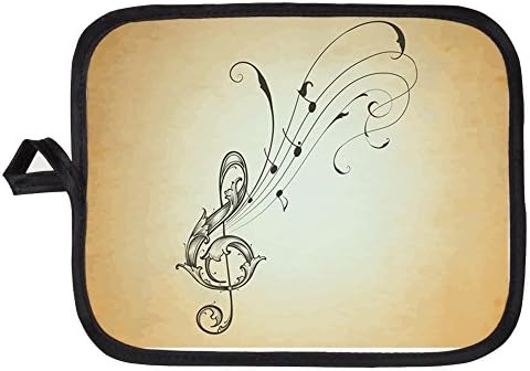 Kraliyet Aslan Potholder Pot Tutucu Müzisyen Tiz nota anahtarı Müzik Notları