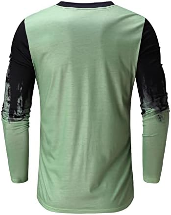 Erkekler için gömlek, erkek Moda Kravat Boya Uzun Kollu T-Shirt Casual Bluz Kazak Streetwear Temel Grafik Tees Tops