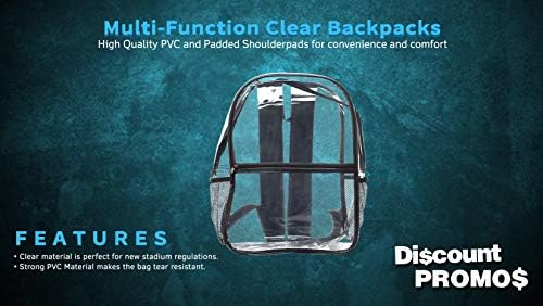 Dayanıklı Çok Fonksiyonlu Şeffaf PVC Plastik Sırt Çantaları-6 Paket-Şeffaf / Siyah