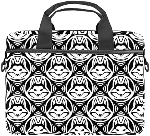 Siyah Beyaz Hipster Köpek Desen Laptop çantası 14.5 İnç Evrak Çantası Laptop omuz askılı çanta Laptop Taşıma çantası Bilgisayar