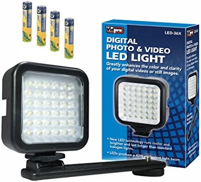 Kameralar için LED Işık, Sony DCR-SR68 Kamera Aydınlatması ile Uyumlu LED-36X Kamerada LED Video Işığı - 4 Adet AAA NiMH Şarj