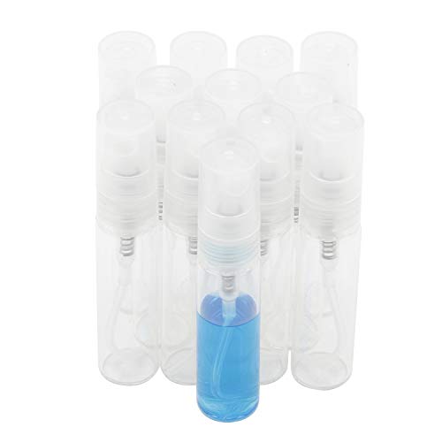 Kesell 12 Paket Boş Şeffaf Cam Sprey Şişeleri, Mini Taşınabilir 5 ml Atomizer Doldurulabilir parfüm şişesi için Parti veya Seyahat