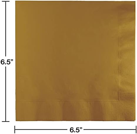 Yaratıcı Dönüştürme 663276B Renk Dokunuşu 2 Katlı Kağıt Öğle Yemeği Peçeteleri (50 Sayım), Işıltılı Altın, 6.5 x 6.5