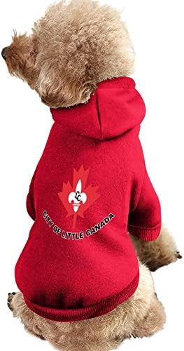 Küçük Kanada bayrağı Kedi Köpek İçin Şapka İle Pet Hoodies Sıcak Sweatshirt Giysileri