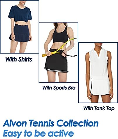 alvon Kadın Golf Etek ile Cepler Egzersiz Etekler ile Şort Nedensel Etekler Tenis Etekler