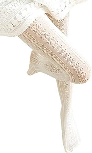 Kadın Fishnet Hollow Out Örme Desenli Çorap Tayt Dikey Şeritler Külotlu Çorap Kadın İçin