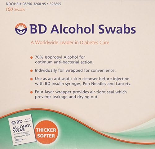 BD Normal Alkollü Tamponlar, 100 ct ( 2'li Paket )