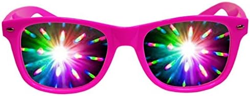 Havai Fişek Prizması Kırınım PEMBE Plastik Gözlükler - Lazer Gösterileri, Övgüler için-Lazer Gözlükleri (tm)