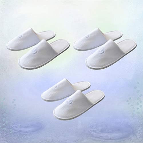 Happyyamı 3 Pairs Tek Kullanımlık Terlik SPA Ayakkabı Erkekler Kadınlar Çocuklar Için Ev Spa Konuk Tırnak Salonu Beyaz
