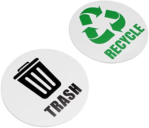 CHİCİRİS 18 adet / takım Geri Dönüşüm çöp kutusu Sticker, 4.9 in Yuvarlak Su Geçirmez Kendinden Yapışkanlı Geri Dönüşüm Çöp Sticker