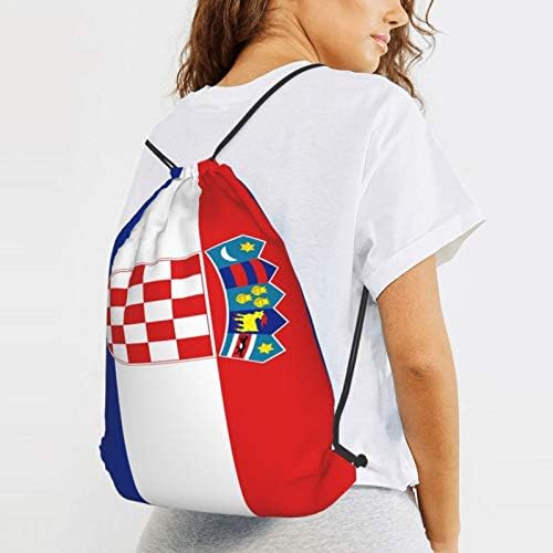 Hırvatistan LANJYF Bayrağı İpli sırt çantası Çanta için Çocuk Erkek Kadın - Büyük için Yoga, Seyahat, Yürüyüş, Plaj Çantaları