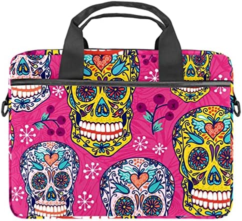 Pembe Kafatası Kemik Meksika laptop çantası Kadınlar için Messenger omuzdan askili çanta 14.5 İn Laptop taşıma çantası İş Evrak