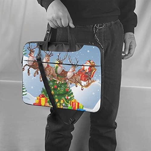 Merry Christmas Laptop omuzdan askili çanta Bilgisayar Ve Tablet taşıma çantası Evrak çantası Çanta Tote Çanta 13 14 15.6