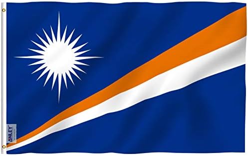 Anley Fly Breeze 3x5 Feet Marshall Adaları Bayrağı-Canlı Renk ve Solmaya Dayanıklı-Tuval Başlığı ve Çift Dikişli-Marshallese