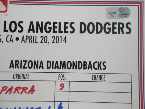 20 Nisan 2014 Arizona Diamond Backs Vs Dodgers Dizisi Beckett Vs Collmenter-Major League Baseball Oyunu İkinci El Kadro Kartları