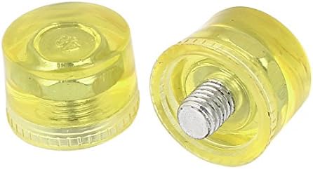 Aexıt Değiştirilebilir 8mm Çekiçler Konu Başkanı Plastik Çekiç İpucu 25mm Dia Temizle Ball-Peen Çekiçler Sarı 2 adet