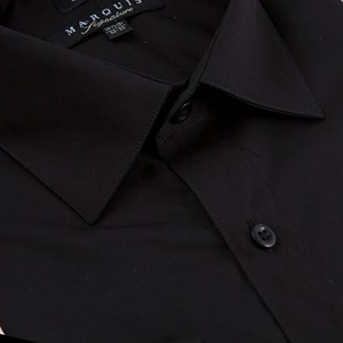 Marquis erkek Slim Fit Fransız Manşet Yayılmış Yaka Katı Elbise Gömlek (Kol Düğmeleri Dahil)