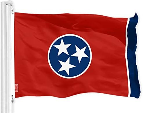 G128-Tennessee Eyalet Bayrağı | 3x5 feet / Baskılı 150D-İç / Dış Mekan, Canlı Renkler, Pirinç Grometler, Kaliteli Polyester,