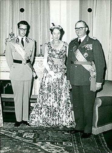 Belçika Kralı Baudouin, Büyük Düşes Charlotte ve Prens Felix - Vintage Press Photo