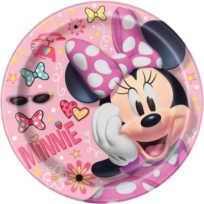 Tabak, Peçete, Masa Örtüsü, Doğum Günü Mumu ve Özel bir İğne ile 16 Kişilik Minnie Mouse Doğum Günü Partisi Malzemeleri Paketi,