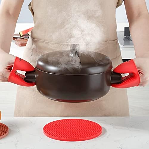 CCKO Mini fırın eldiveni silikon ısıya dayanıklı mutfak pişirme için tutam eldiveni parmak koruyucuları 1 Pairs pişirme ve pişirme